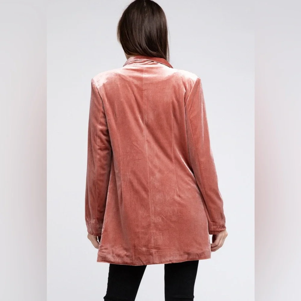 BiBi Velvet Peak Lapel Single Blazer